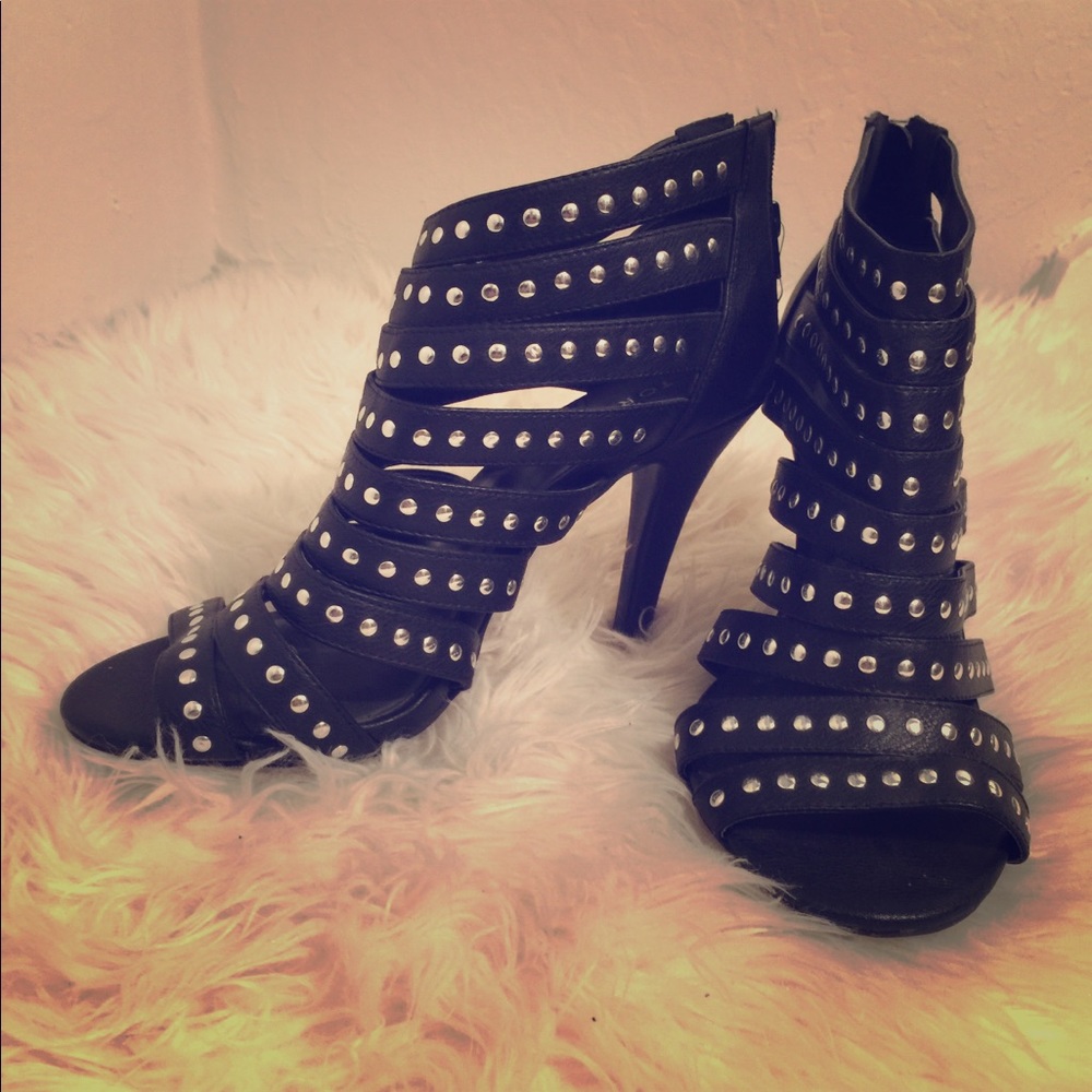 Torrid Studded Black Strapped high heals